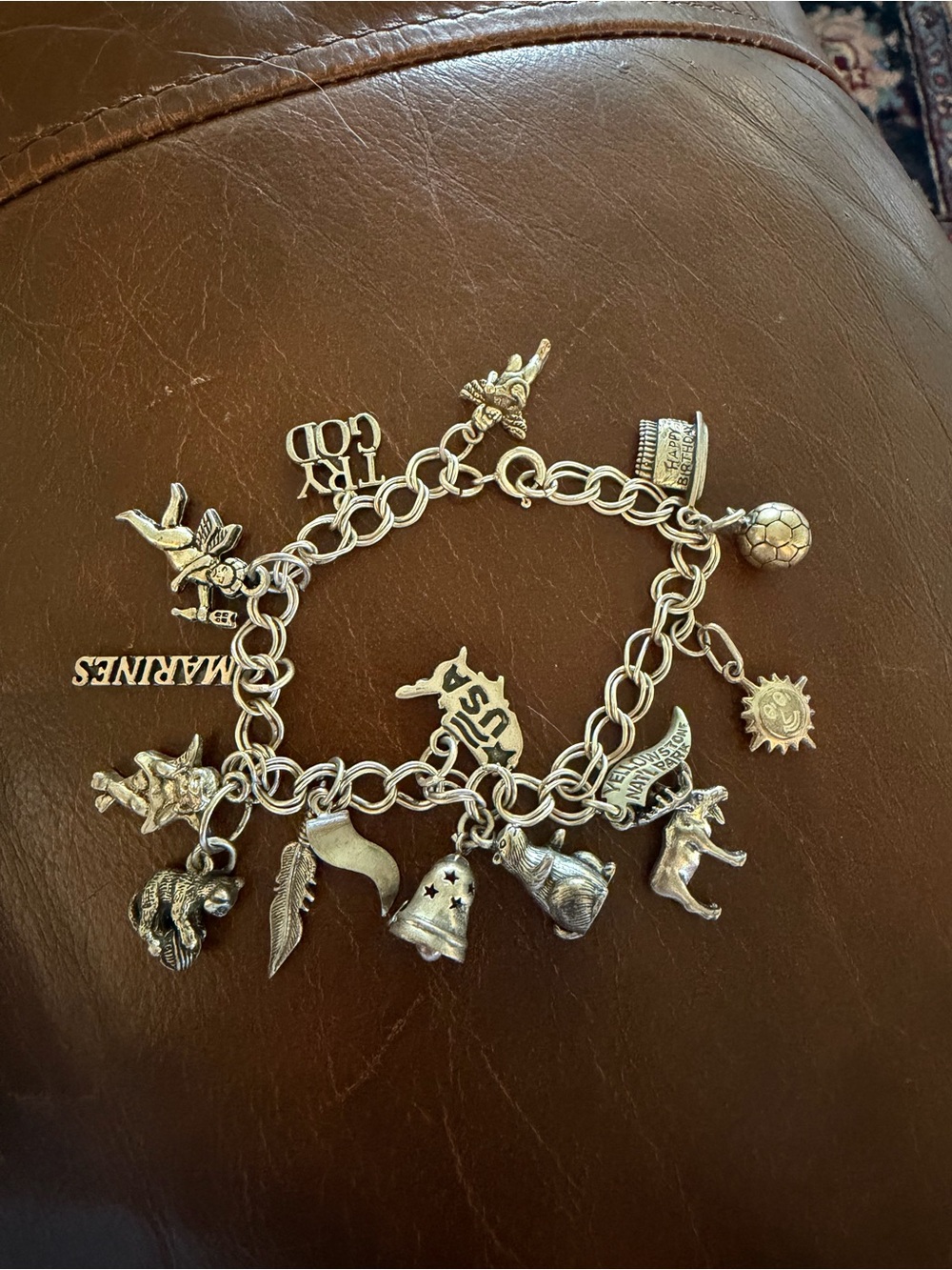 Sterling Silver Charm Bracelet with Multiple Animal & Travel Charms - Picture 2 of 2
